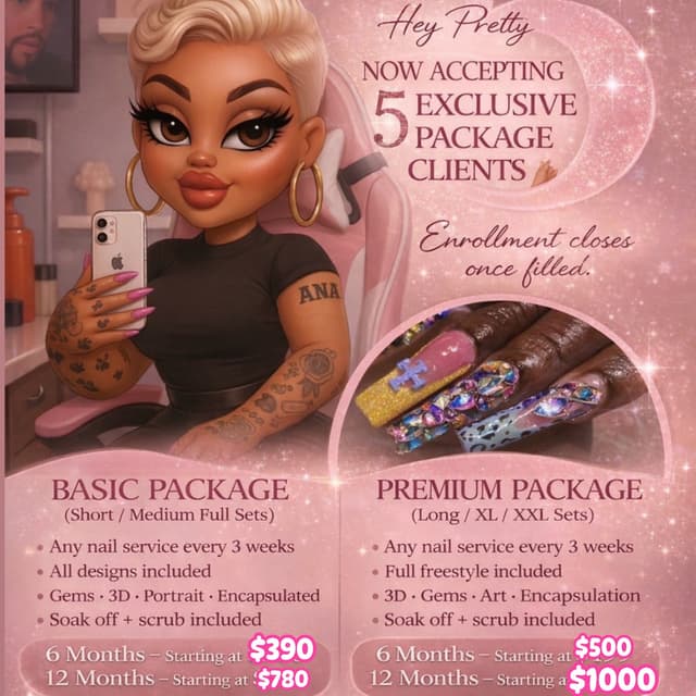 Basic 6 month package at Pretty Herr Nailz in York, PA